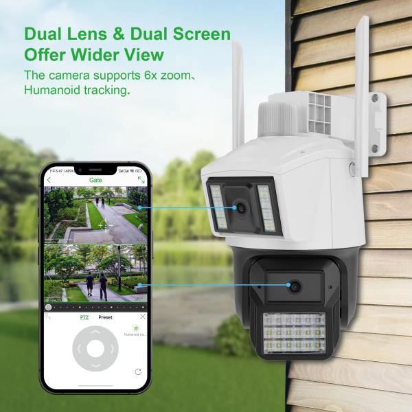 4mp Dual Lens Smart Wireless Camera CCTV Human Tracking Dual Light Night Vision Two Way Audio WIFI Securirty Camera
