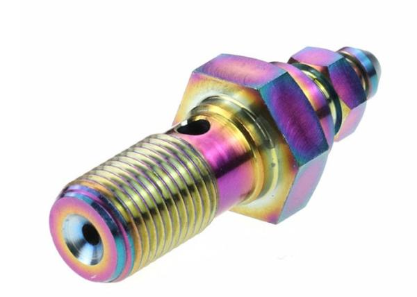 Gr5 DIN ANSI ISO Titanium Fasteners Bleed Screw M10 X 1.25mm Custom Color