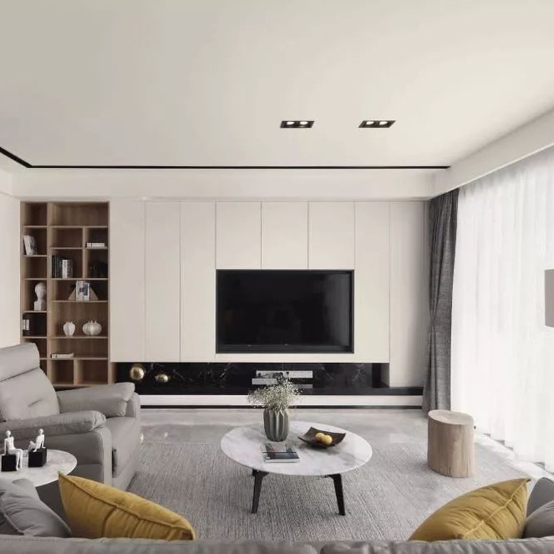 Adjustable Wooden Wall Mounted TV Stand Unit for Luxury Modern Living Room Design