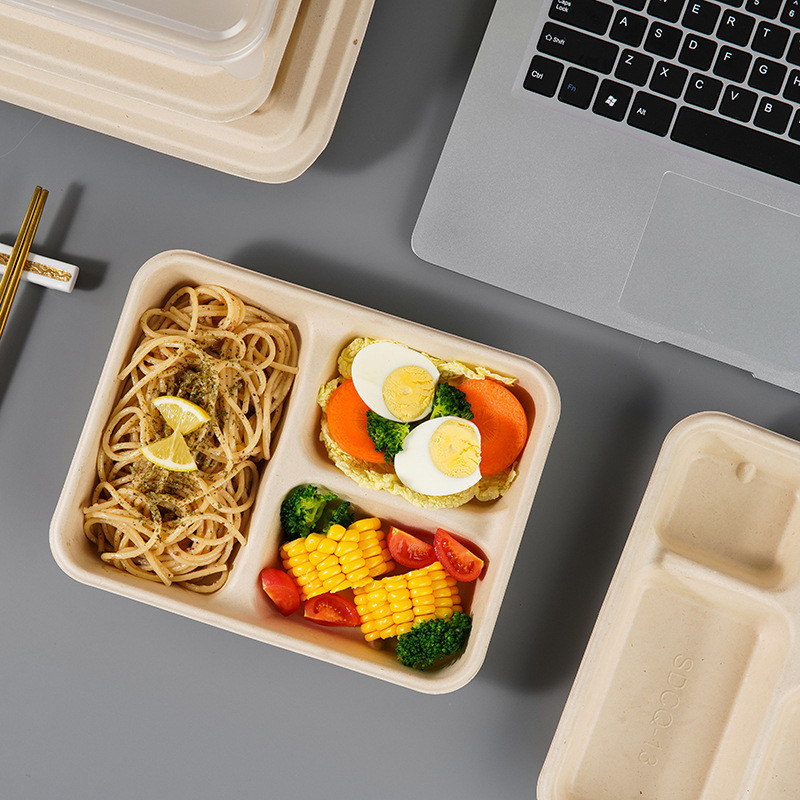 4 плиты багассы сахарного тростника отсеков Biodegradable Compostable на обед
