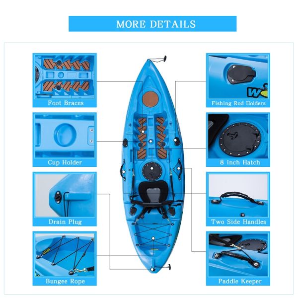 NO Inflatable Drop Stitch Core River Pedal Kayak for 2 Adults Sit and Fish in Comfort