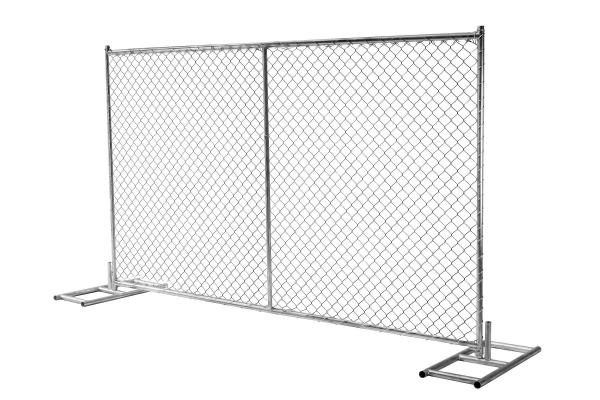 chain mesh temporary construction fence 8ft x 12ft  mesh 2-3/8 inch mesh opening x 11.5 gauge wire
