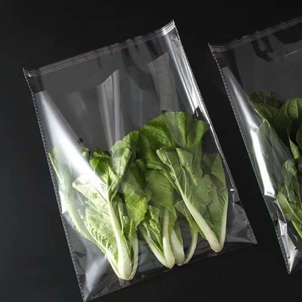 Self Adhesive Micro Perforated Plastic Bags Breathable Vegetable Produce Bag
