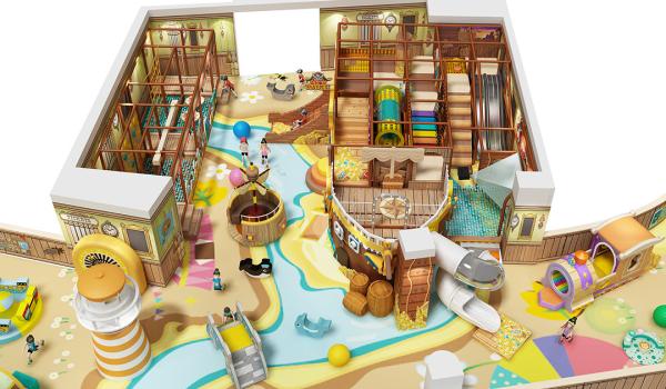 Plateau de jeux intérieur avec structure douce