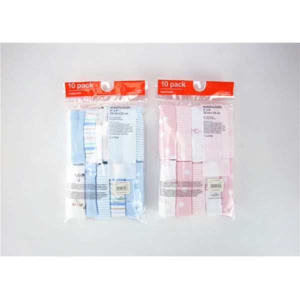 10pk Knit Washcltoh Baby Bath Washcloths 80% Cotton 20% Polyester Color Magnet