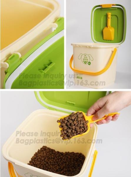 Dog Food Storage Container Large Airtight PET Food Container Measuring Cup 19lb/33qt Plastic Cat Dog Treat Containe