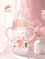 9 oz 260 ml PP Large Neck Arc Bouteille d' alimentation pour bébé Couleur rose