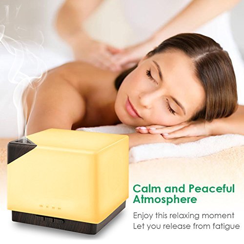 Factory Ultrasonic Aromatic 7 Led Color Cool Misting Air Humidifier 700ml Square Essential Oil Aroma Diffuser for Home Office