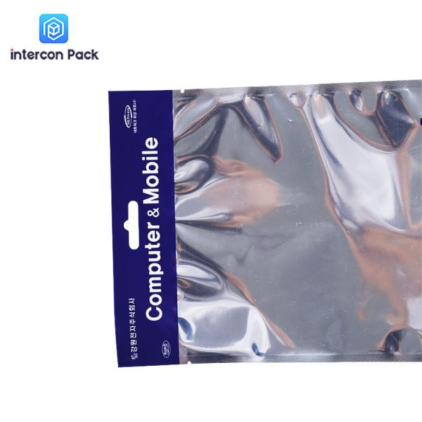 Three-Side Sealing Aluminum-Plated Anti-Static Zipper Bag Data Cable Polyester Film Bag