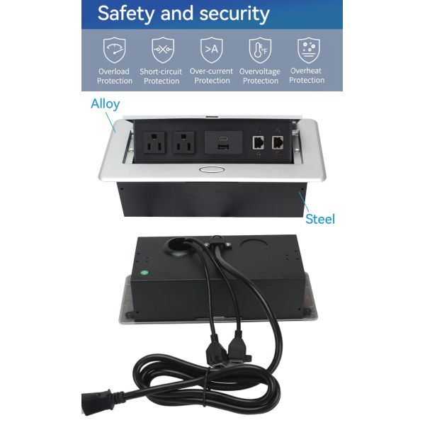 Commerical Recessed Power Pop Up Outlet Box For Workspace Office Desk