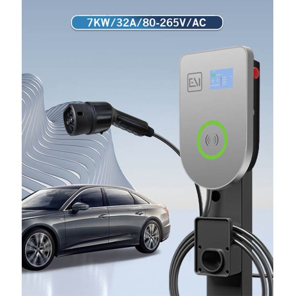 Under Voltage Protection UL94 V0 Wall Mounted EV Charger With LCD Display