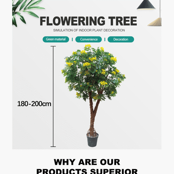 Plant Faux Artificial Scholar Tree Indoor Green Tree Fire Retardant