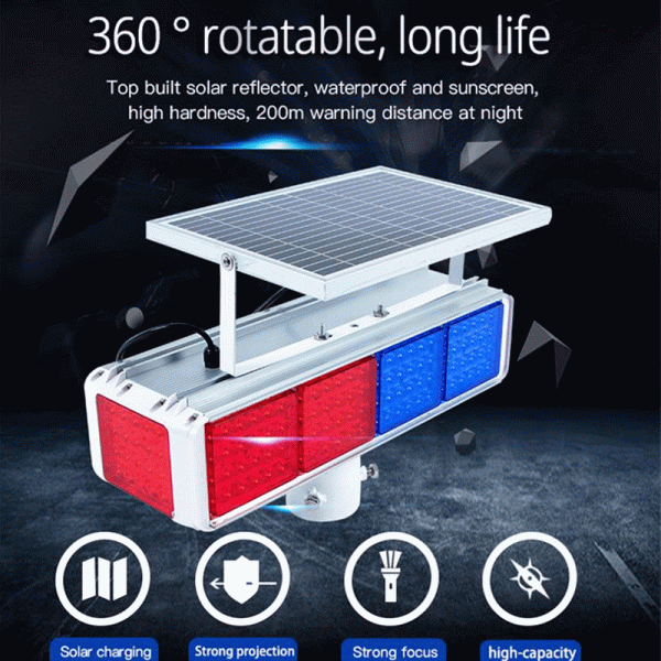 780nm Solar Flashing Warning Lights LED Strobe Light For Electronic Police