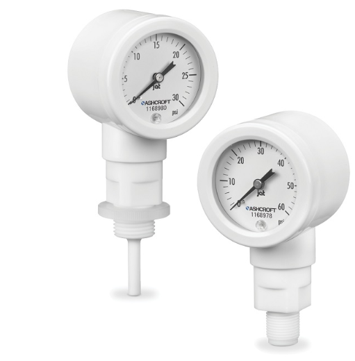 Ashcroft HPT Teflon 63mm Ultra-High Purity Pressure Gauge.Teflon-wetted, 63mm dial, ultra-high purity. For semiconductor and clean process applications.