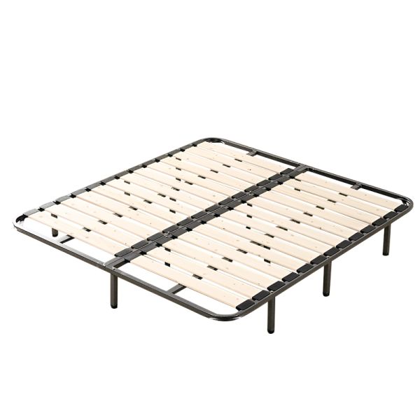 Foldable Iron Metal Slat Frame for Double Queen Bed 1.8m Long Tatami Bed Frame