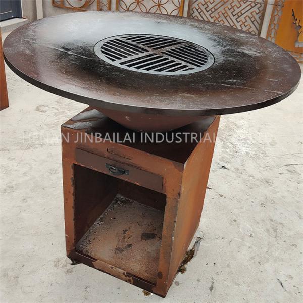 CE Wood Fuel Steel BBQ Grill Outdoor Barbecue Grill 500*500*1000mm