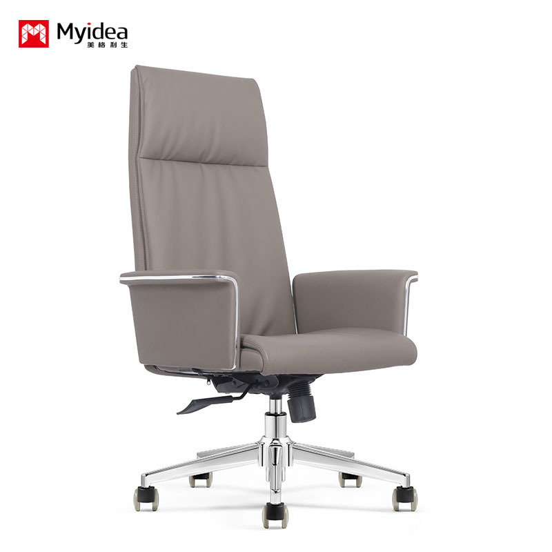 Luxury Executive Leather Desk Chair – Crafted with Soft Yet Tough Premium Leather, Featuring Pneumatic Seat Height Adjustment and Smooth Tilt/Tension Control for All-Day Comfort
