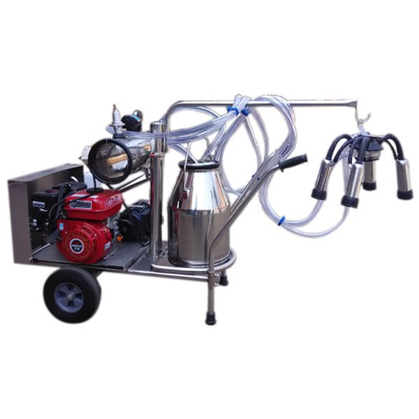 Double Buckets Vacuum Pump Device Goat Milking Machine 20-24 Cows / Hour
