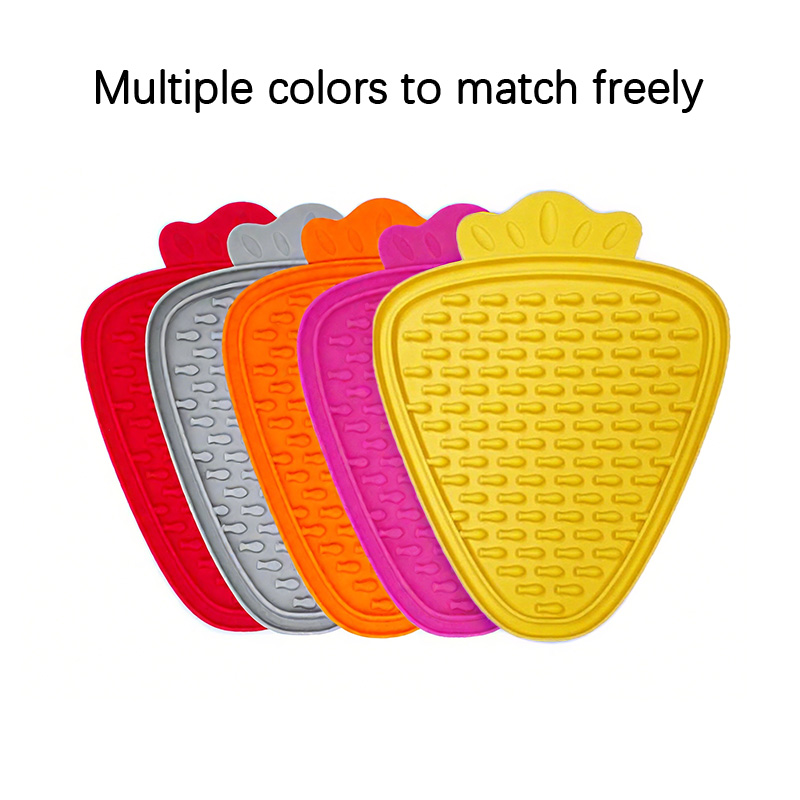 Silicone Pet Food Pad, Pet Dog Licking Pad, Slow Food Dispenser, Strawberry Shaped Licking Pad, Dog Feeder, Licking Pad
