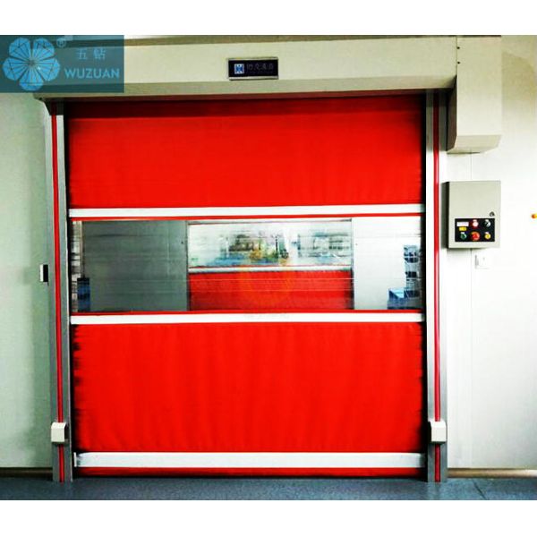 Red 1.2m/S 0.8mm Curtain PVC Roller Shutter Doors