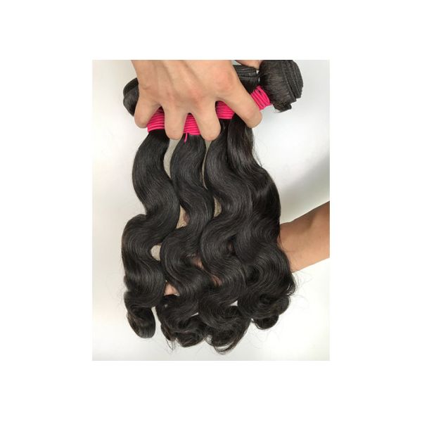 Natural Peruvian Human Hair Weave / Body Wave Hair Bundles With Frontal