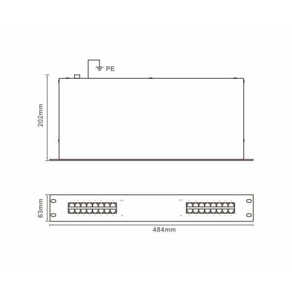 BRRJ45H-16R Signal Telecommunication Surge Arrester 1000M rack mount ethernet surge protection