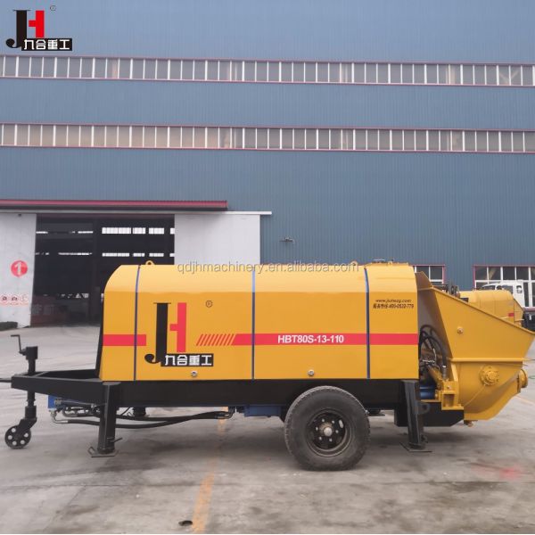 Прицепный бетонный насос мощностью 30-100 м3/ч с дизельным и электрическим топливом