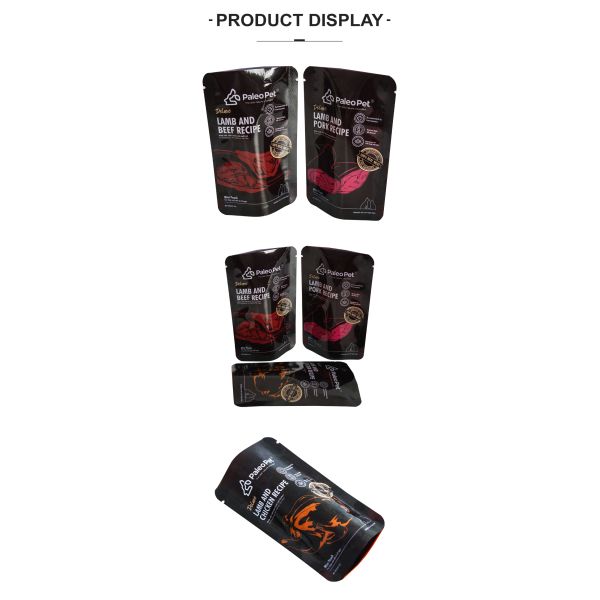 Custom Logo Printed Plastic Zipper Pet Food Pouch Moisture-Proof Pet Packaging Bags For Dog Cat Food