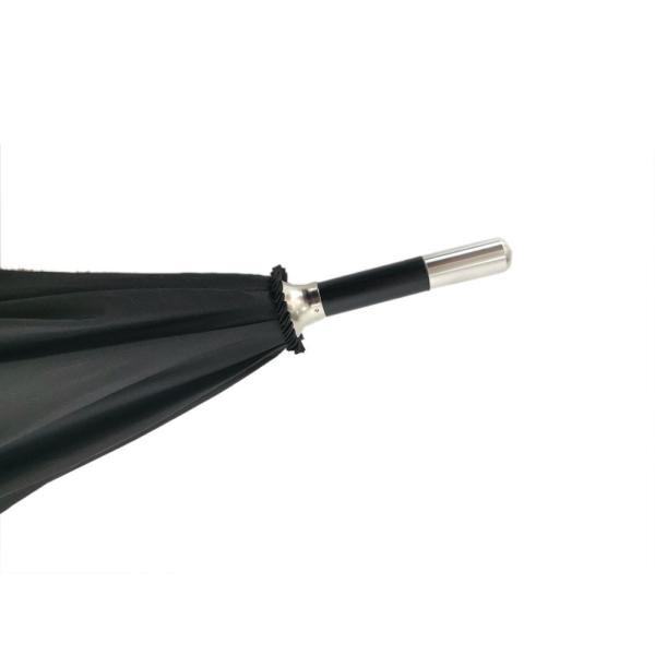 Aluminum Tips Windproof Golf Umbrellas Solid Fiberglass Shaft Wood Handle