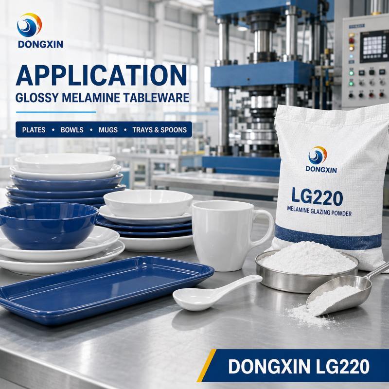 White Melamine Formaldehyde Resin Melamine Glazing Powder For Food Gradedinnerware Shinning