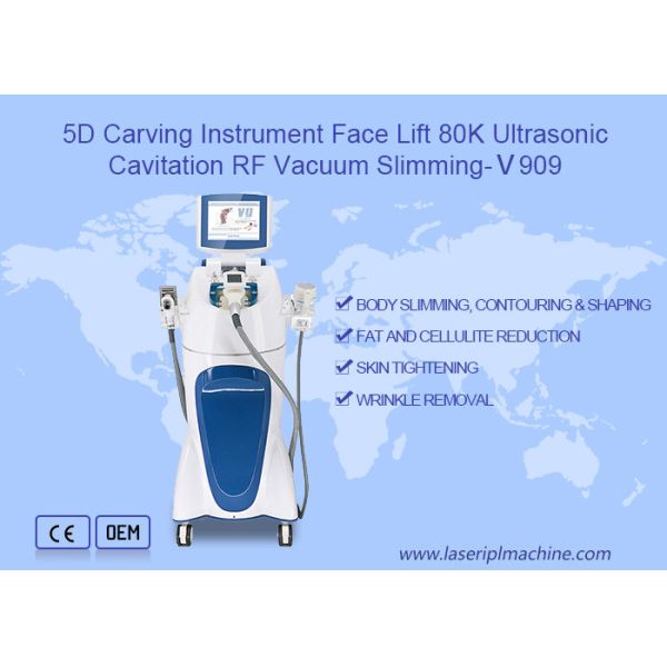 Vertical Vela Shape Machine Rf Roller Vacuum 40k Cavitation For Body