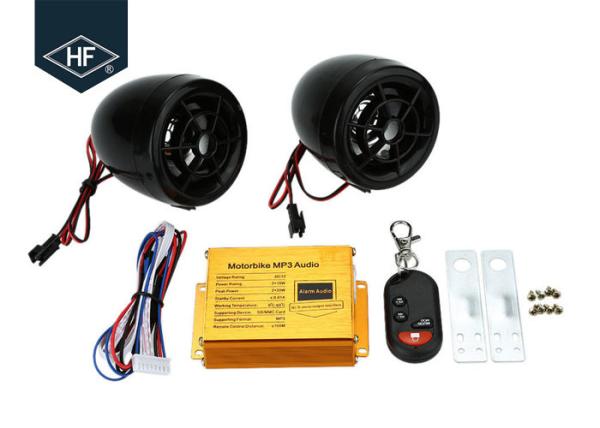 Car Audio ABS Electric Motorcycle Parts , Motorcycle Alarm System MP3 FM Radio Stereo Speaker Music