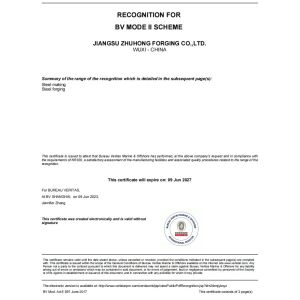 Jiangsu Zhuhong Heavy Industry Co., Ltd. Certifications