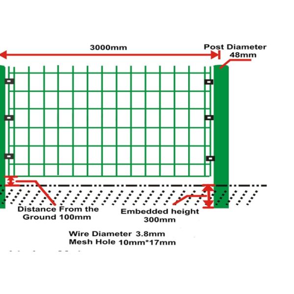 4X4 Curved Welded Wire Garden Fencing Safety For Farms / Schools