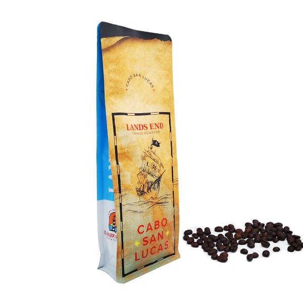 500 grams 1.1 LB Matte Flat Bottom Pouches Bag with Tear Off Zipper for Coffee Beans Packaging