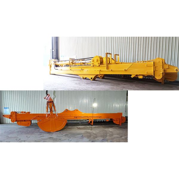 High-effective excavator telescopic boom long reach boom excavator for digging deeper telescopic boom excavator clamshel