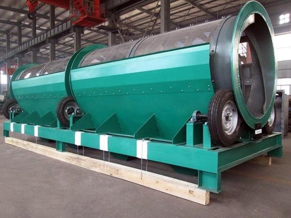 150m3/H, 75Kw poder, comprimento de 9m, móvel de aço, giratório, tela do Trommel da lavagem do ouro