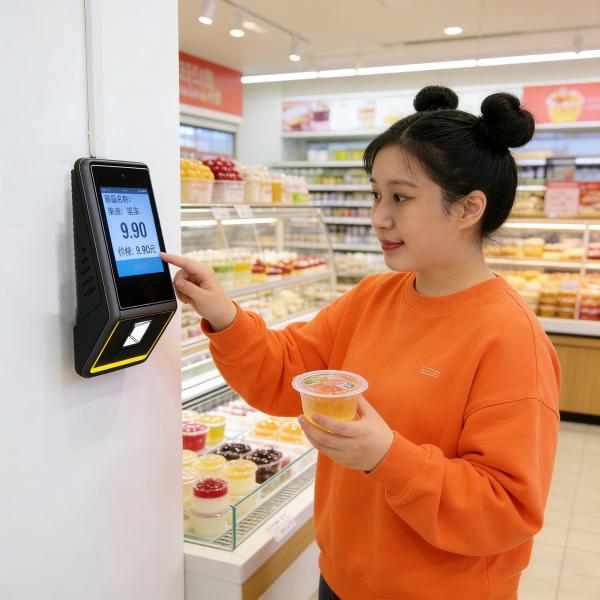 Android Tablet POS Terminal with Touch Screen and 2D Barcode Scanner for Supermarket Price Checking