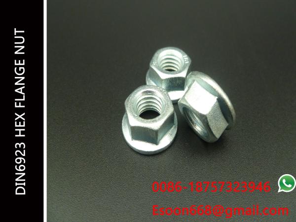 Hex Flange Nut M8 Zinc Plated Flange Nut,Grade 4.8,1 bag per 50 Kg package,DIN6923