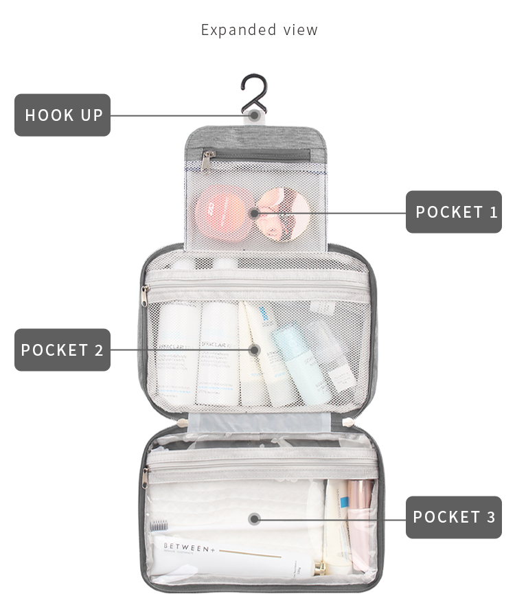 Shaving Hanging Toiletry Bag Organizer Hygiene Dop Kit  Hanging Cosmetic Travel Bag