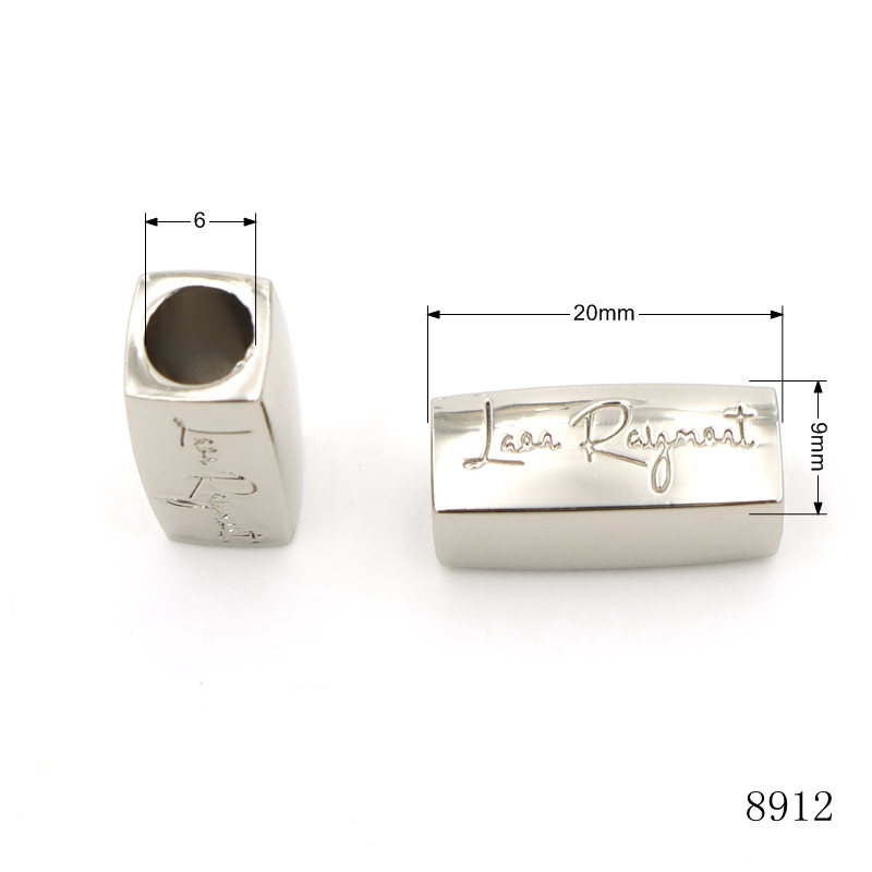 Silver Spacer Beads Shiny Nickel Plated Zinc Alloy Custom Metal Logo Beads For Bracelet Hair Braid