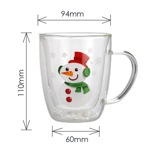 375ml Personalized Glass Cup High Borosilicate Double Wall Glass Coffee Cup
