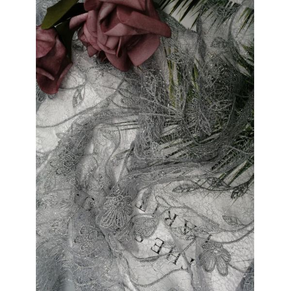 ткань шнурка вышивки 3D флористическая Тюль для платья партии