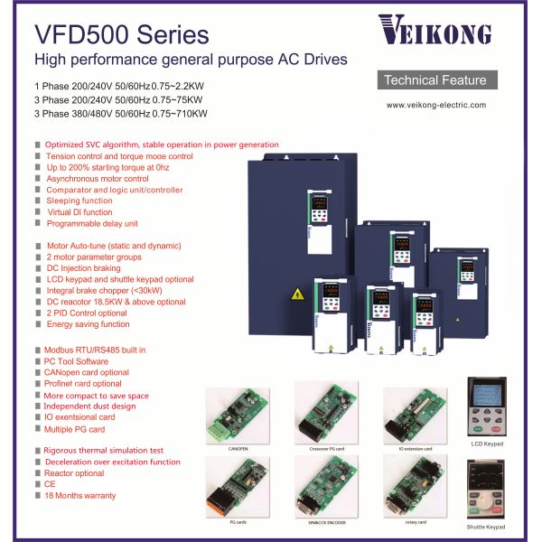 Variable Voltage 10 Hp VFD Variable Frequency Drive Compact Size For Motor Pump Compressor
