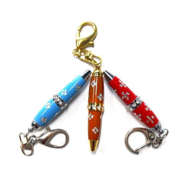 Black Ink Mini Ballpoint Pen Keychain Baking Finish Sculpture