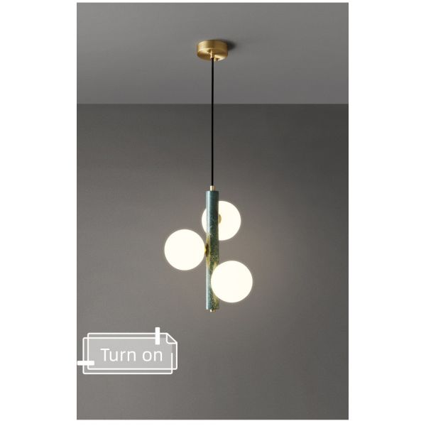 Nordic Creative Natural Marble Chandelier Bedroom Restaurant Bar Luxury Brass Lamp