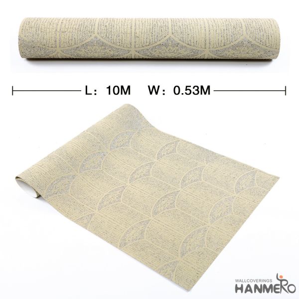 Yellow 0.53*10m/Roll Home Decor Plant Fiber Particle Wallpaper in Wholesale Rate