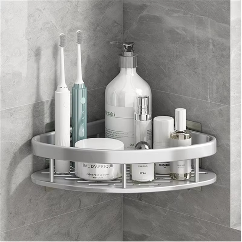 Factory OEM Wall Mounted Aluminum Shelves Floating Storage Rack for Bathroom Storage Kitchen Spice Rack Living Room Decor