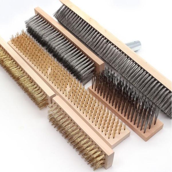 Heavy Duty Outdoor Yard Stiff Steel Wire Broom Head, Sweeping Brush for Deck Scrub Decking