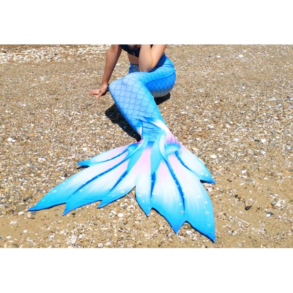 Beauty Flower Fin Swimmable Mermaid Tails For Girls , High Elasticity Fabric Mermaid Tail